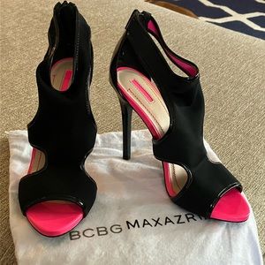 Black and pink high heels